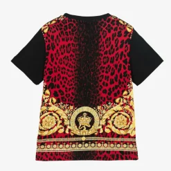Versace Black Wild Barocco Print Cotton T-Shirt Online
