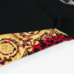 Versace Black Wild Barocco Print Cotton T-Shirt Online
