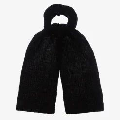 Jamiks Black Wool & Viscose Knitted Scarf (190cm) Online