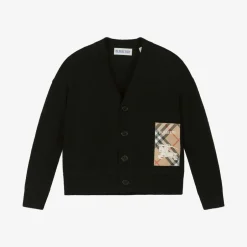 Burberry Black Wool Knit Baby Cardigan