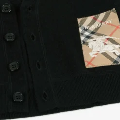 Burberry Black Wool Knit Baby Cardigan