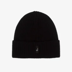 Moncler Enfant Black Wool Knit Beanie Hat Best