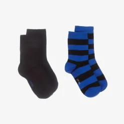 Falke Blue & Black Cotton Socks (2 Pack) Best