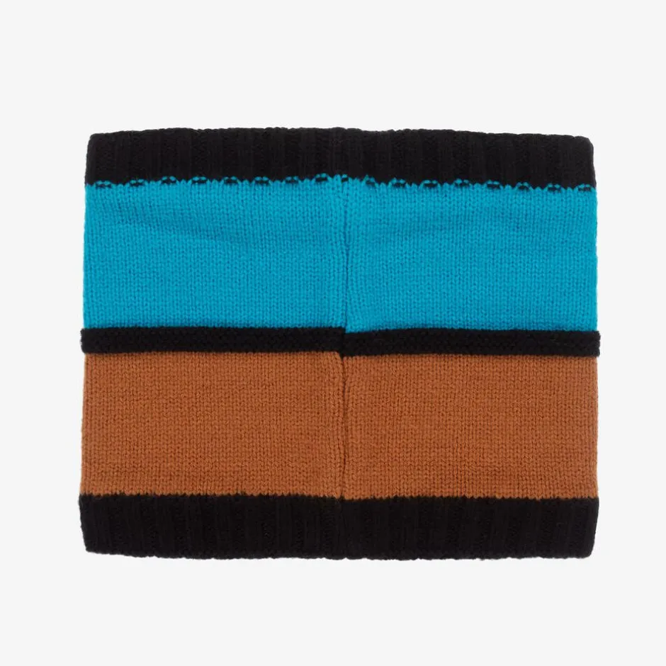 Deux par Deux Blue & Brown Knitted Snood