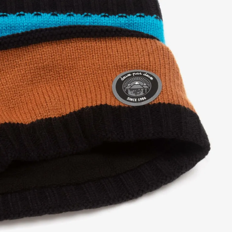 Deux par Deux Blue & Brown Knitted Snood