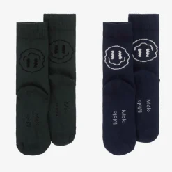 Molo Blue & Green Cotton Knit Socks (2 Pack) Oceanic Sale