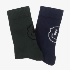 Molo Blue & Green Cotton Knit Socks (2 Pack) Oceanic Sale