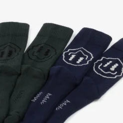Molo Blue & Green Cotton Knit Socks (2 Pack) Oceanic Sale
