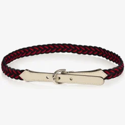Gucci Blue & Red Braided Web Belt Discount
