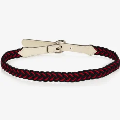 Gucci Blue & Red Braided Web Belt Discount