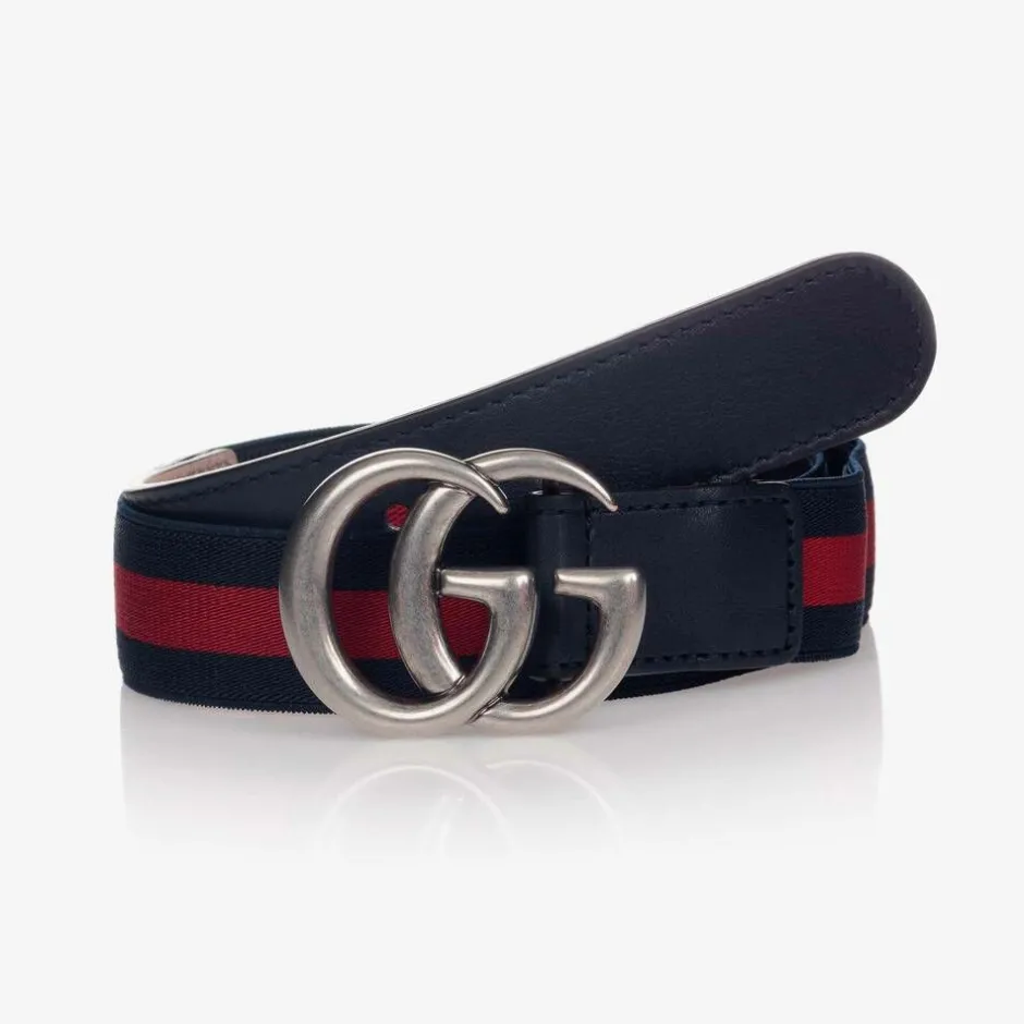 Gucci Blue & Red GG Web Belt New