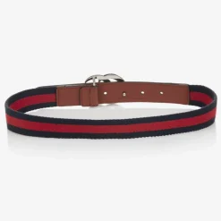 Gucci Blue & Red Web Double G Belt New
