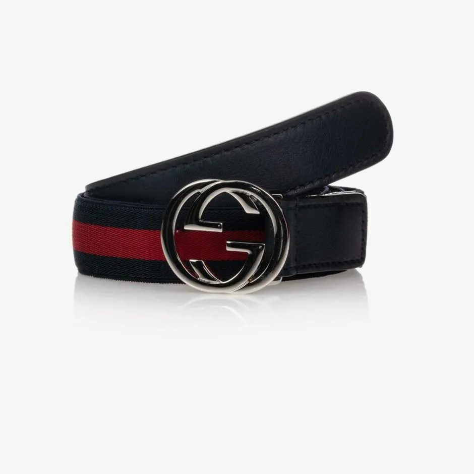 Gucci Blue & Red Web GG Belt New