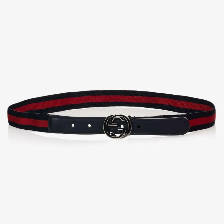Gucci Blue & Red Web GG Belt New