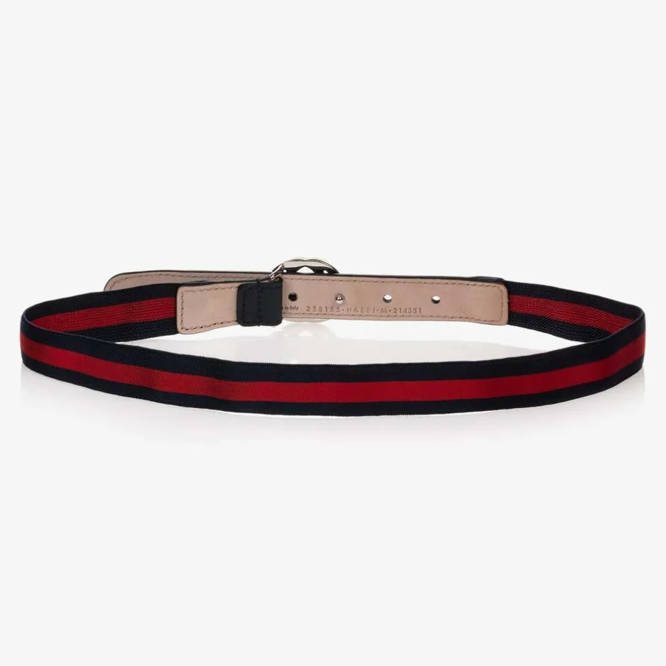 Gucci Blue & Red Web GG Belt New