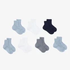 Story Loris Blue & White Baby Socks Gift Set (7 Pack) Online