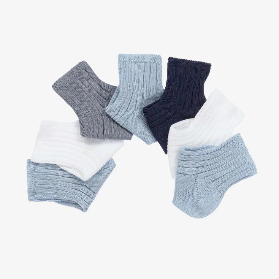 Story Loris Blue & White Baby Socks Gift Set (7 Pack) Online