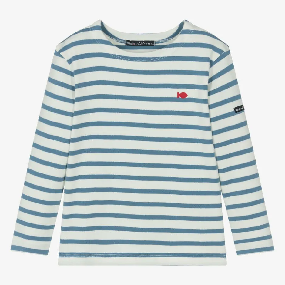 Week-end à la mer Blue & White Breton Striped Cotton Top Best