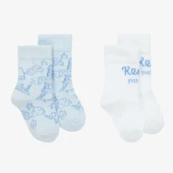 KENZO KIDS Blue & White Cotton Baby Socks (2 Pack) Discount