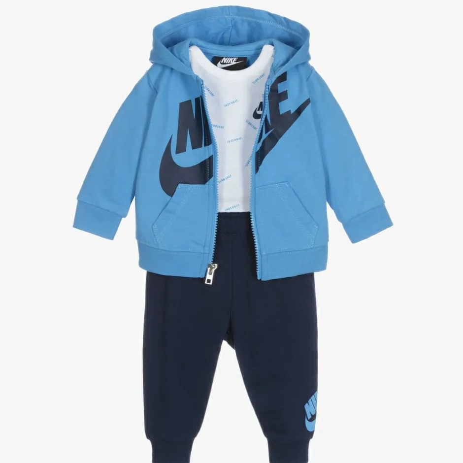Nike Blue & White Tracksuit Set Discount