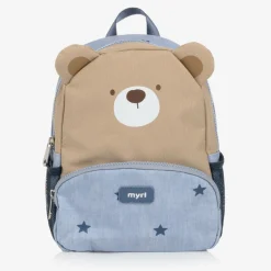 Mayoral Blue & Beige Bear Backpack (25cm) Online