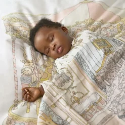 Atelier Choux Paris Blue & Pink Organic Cotton Reversible Duvet (132cm) Online