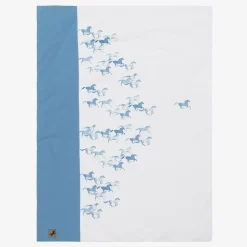 Sofija Blue & White Cotton Padded Blanket (88cm)