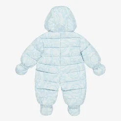 Versace Blue Barocco Down Baby Snowsuit Outlet