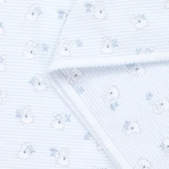 Kissy Kissy Blue Beary Best Friends Pima Cotton Blanket (73cm)