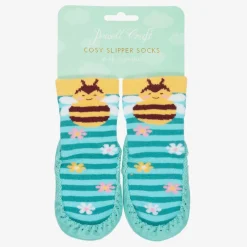Powell Craft Blue Bee Slipper Socks Discount