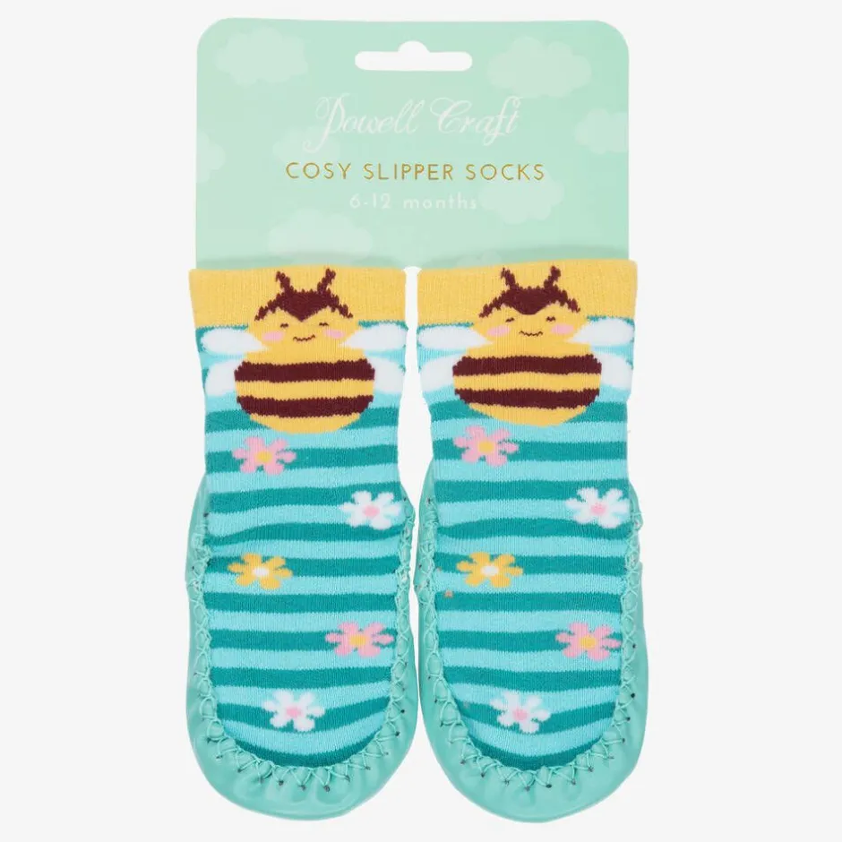 Powell Craft Blue Bee Slipper Socks Discount