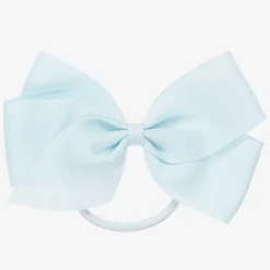 Peach Ribbons Blue Bow Hair Elastic (12cm) Outlet