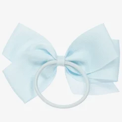 Peach Ribbons Blue Bow Hair Elastic (12cm) Outlet