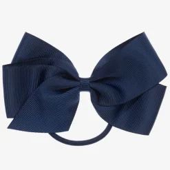 Peach Ribbons Blue Bow Hair Elastic (12cm)
