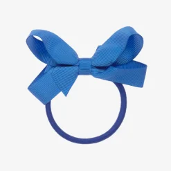 Peach Ribbons Blue Bow Hair Elastic (7cm) Hot