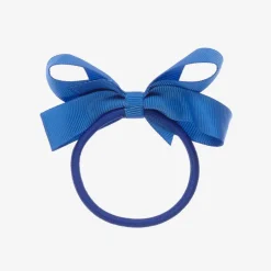 Peach Ribbons Blue Bow Hair Elastic (7cm) Hot