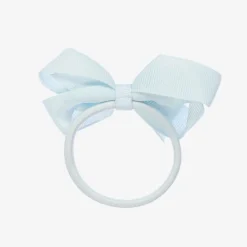 Peach Ribbons Blue Bow Hair Elastic (7cm) Outlet