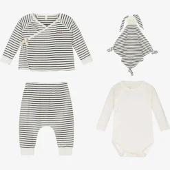 Petit Bateau Blue Breton Stripe Organic Trouser Set Discount