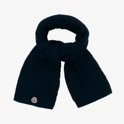 Moncler Enfant Blue Cable Knit Wool Scarf Clearance