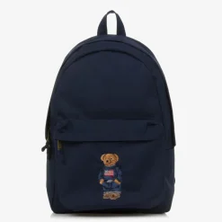 Ralph Lauren Blue Canvas Polo Bear Backpack (44cm)