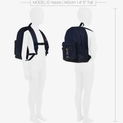 Ralph Lauren Blue Canvas Polo Bear Backpack (44cm)