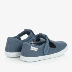 Pisamonas Blue Canvas T-Bar Shoes Clearance