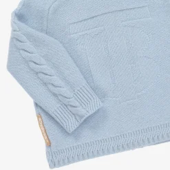 Burberry Blue Cashmere Baby Trouser Set Online