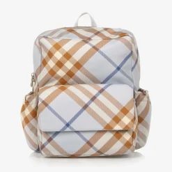 Burberry Blue Check Backpack (33cm) SlateBlue Clearance
