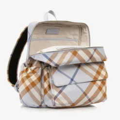 Burberry Blue Check Backpack (33cm) SlateBlue Clearance