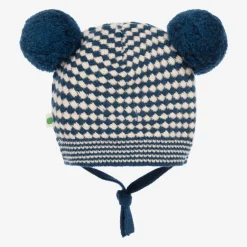 The Bonniemob Blue Check Wool & Organic Cotton Hat Hot