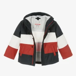 Tommy Hilfiger Blue Colourblock Hooded Jacket New