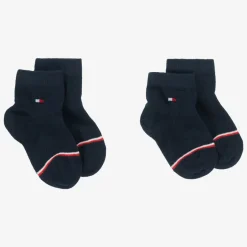 Tommy Hilfiger Blue Cotton Ankle Socks (2 Pack) New