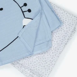 Mayoral Blue Cotton Baby Milestone Swaddles (2 Pack) Discount