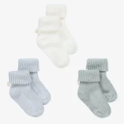 Tartine et Chocolat Blue Cotton Baby Socks (3 Pack) Clearance